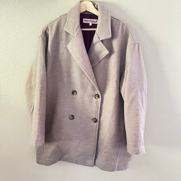 Free People Hannah Slouchy Blazer Jacket camel Oversized - Picture 3 of 13